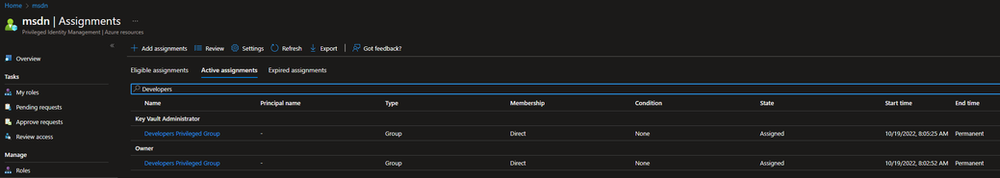 PIM approval settings